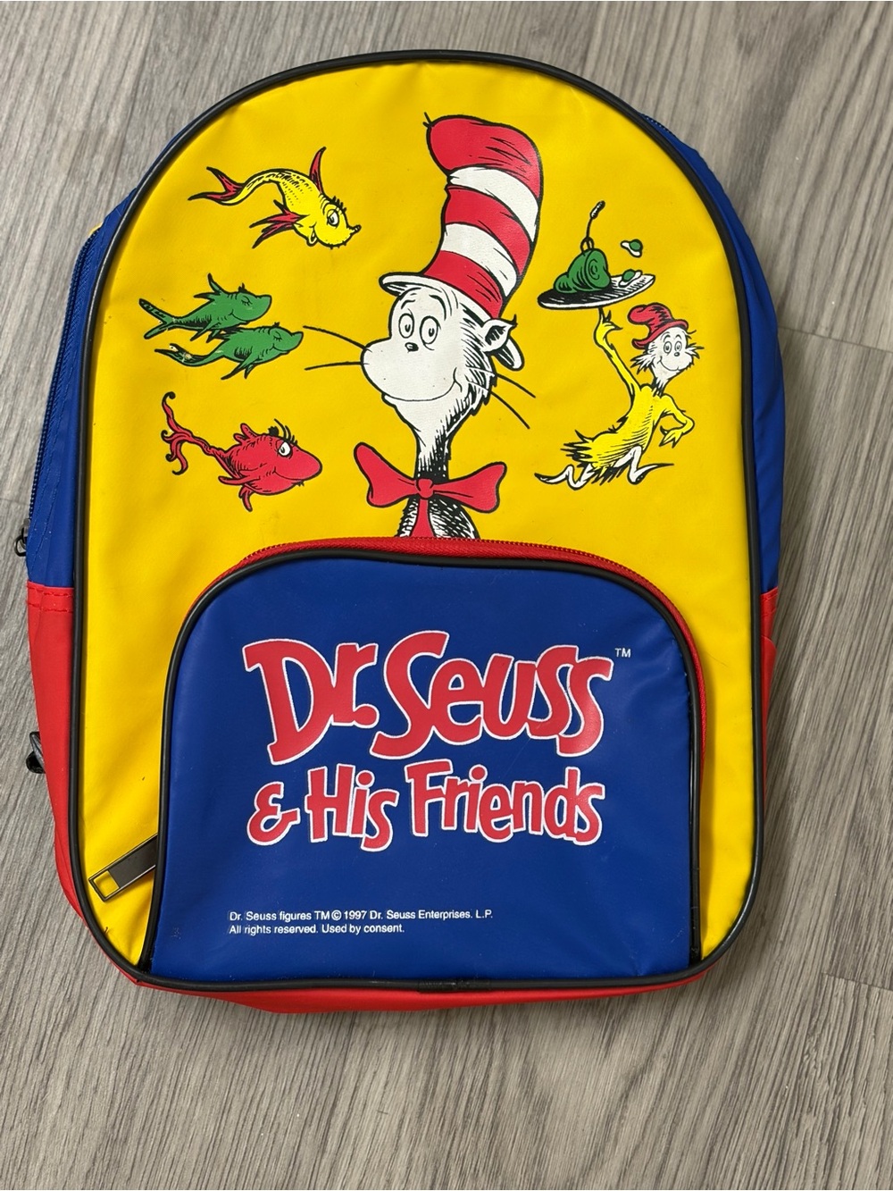 Dr. Seuss Kids Backpack in Yellow, Blue & Red